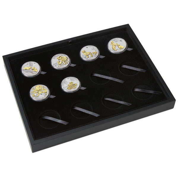 Perth Mint Lunar Series III 12-Coin Display Case - Silver