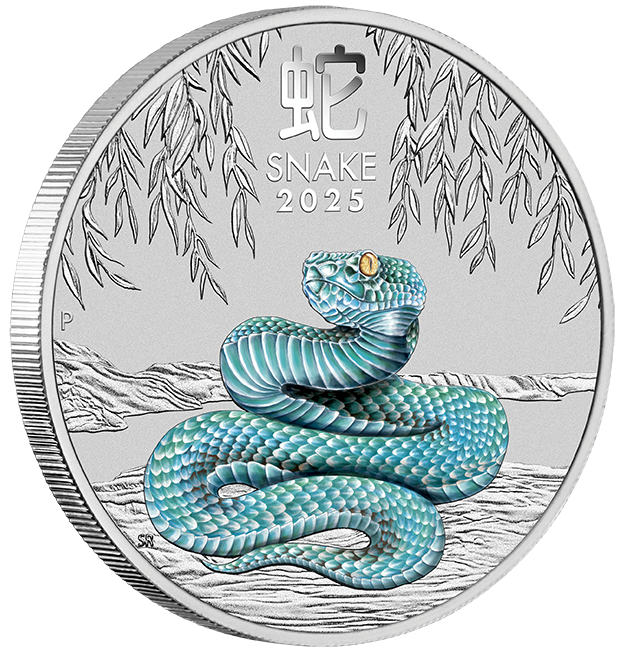 2025 Year of the Snake 1/4oz Silver Coloured Coin Sydney Money Expo Australian Specialty Coins