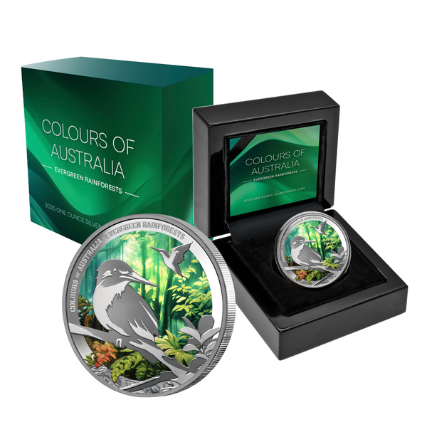 2025 Colours of Australia $1 Evergreen Rainforests 1oz Silver Proof Coin