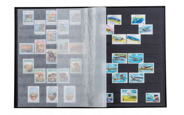 Lighthouse Basic Stamp Stockbook, A4 with 16 Black Pages - Black Hard Cover