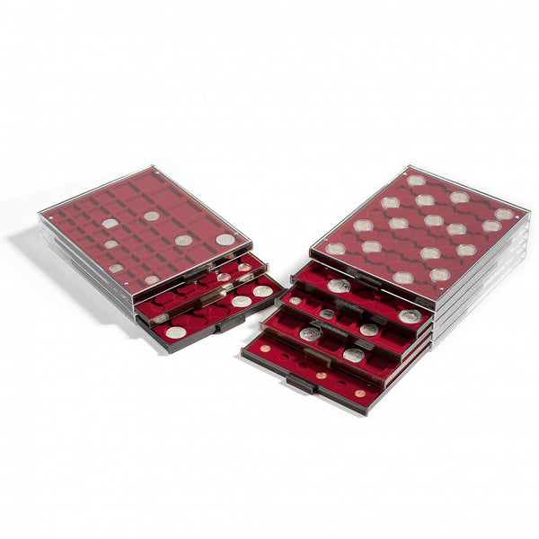 Lighthouse Coin Box Round Caps (Suit 39mm) Smoke Draw/Red Tray