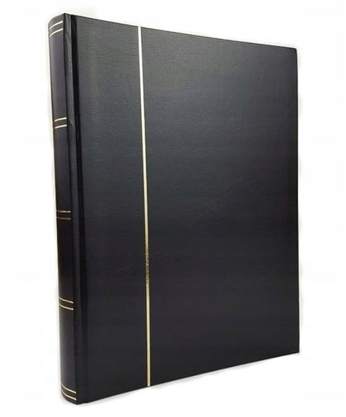 Lighthouse Basic Stamp Stockbook, A4 with 16 Black Pages - Black Hard Cover