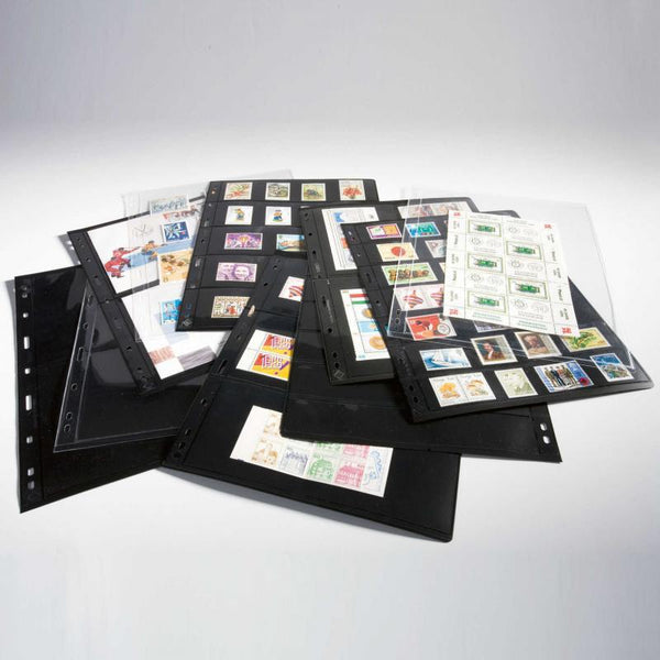 VARIO Plus 2S, Plastic Pockets Extra Strong Film, 2-Way Division, Double Sided - Black