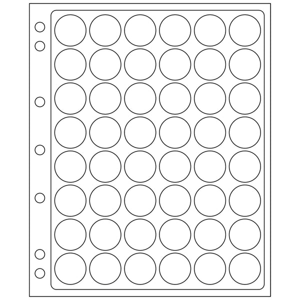 Plastic Sheets ENCAP, Clear Pockets for 48 Coins with a diameter between 21, 22 and 23mm