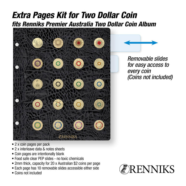 Renniks Premier Coin Album Extra Pages Kit for $2