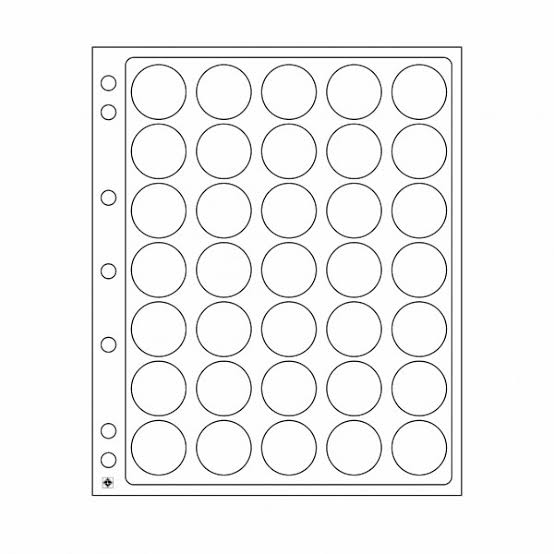 Plastic Sheets ENCAP, Clear Pockets for 35 Coins with a diameter between 28 and 30mm
