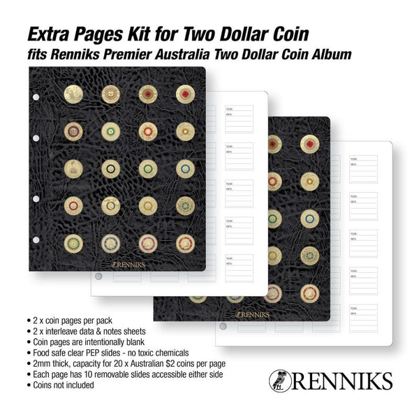 Renniks Premier Coin Album Extra Pages Kit for $2