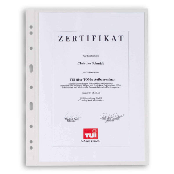 GRANDE Plastic pockets, 1 Way Division, Clear