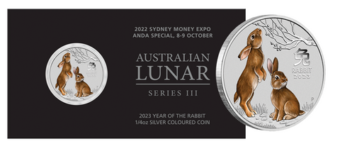 2023 Year of the Rabbit 1/4oz Silver 25c Coloured Coin