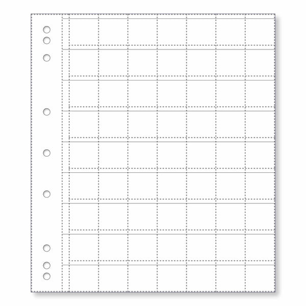 Renniks Coin Album Plastic Refill Pages, 63 Pockets, Pack 10