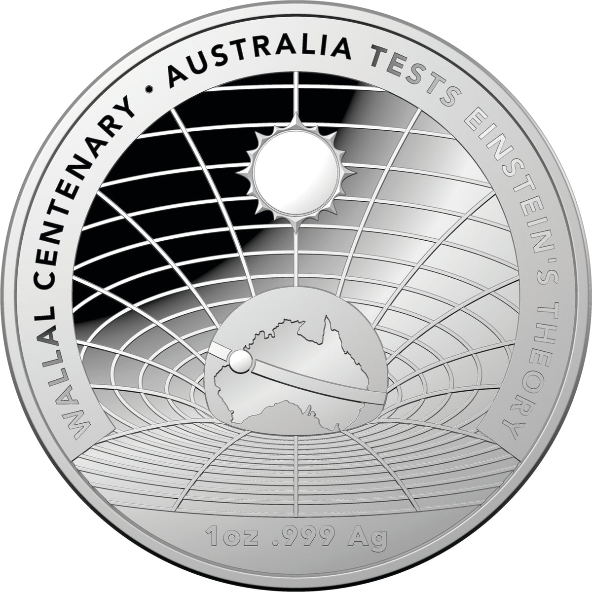 2022 Wallal Centenary Einstein's Theory 5 Silver Proof Domed Coin