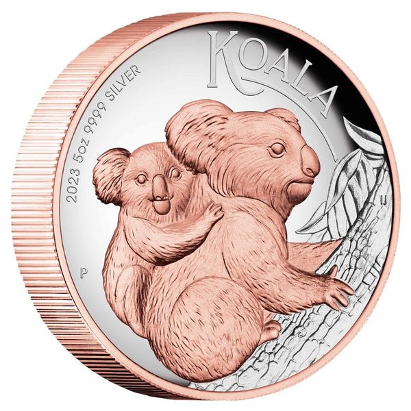 2023 Australian Koala 5oz Silver Proof High Relief Pink Gilded Coin