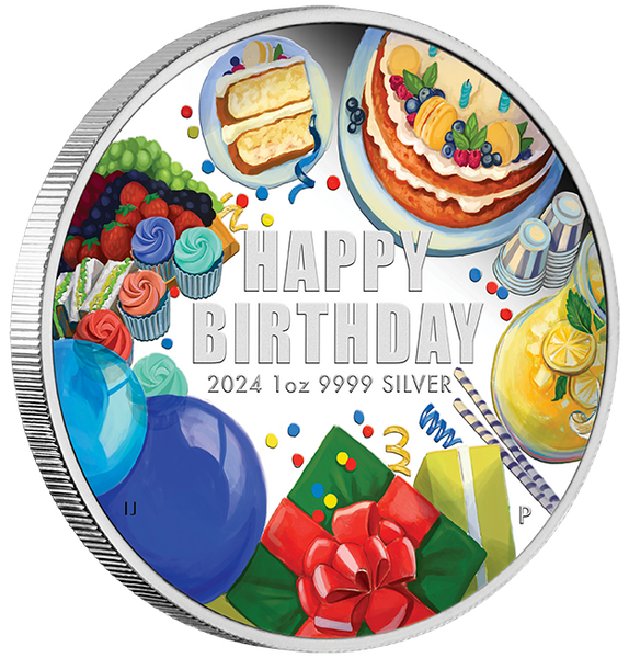 2024 Happy Birthday Silver 1oz Proof Coloured Coin