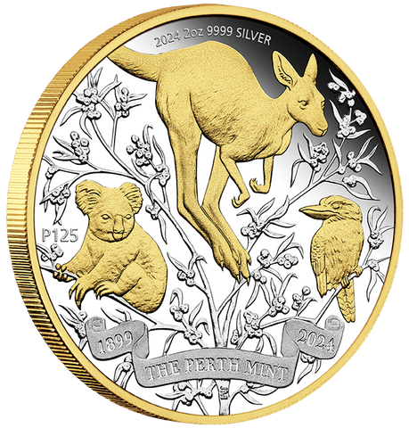 2024 The Perth Mint’s 125th Anniversary 2oz Silver Gilded Proof Coin