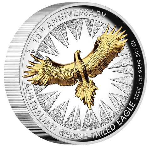 2024 Australian Wedge-tailed Eagle 10th Anniversary 1oz Silver Gilded Proof Coin