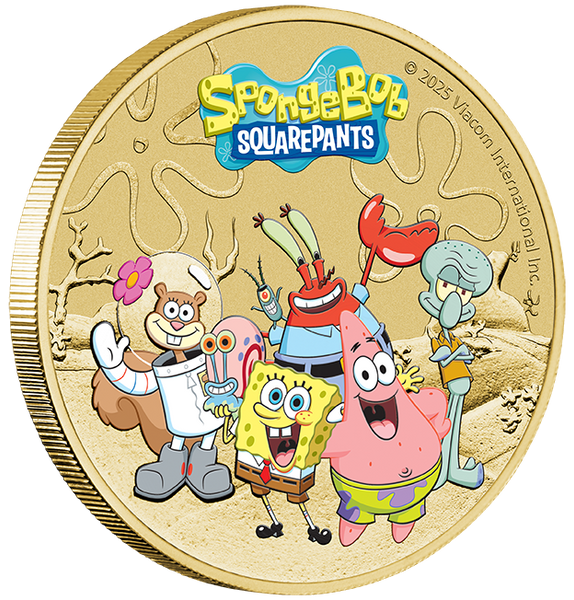 2025 SpongeBob & Friends $1 Coloured Coin In Card