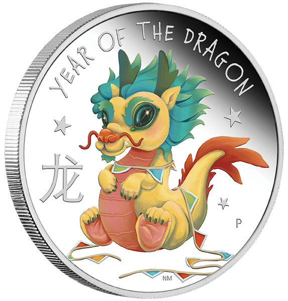 2024 Baby Dragon 1/2oz Silver Coloured Proof Coin