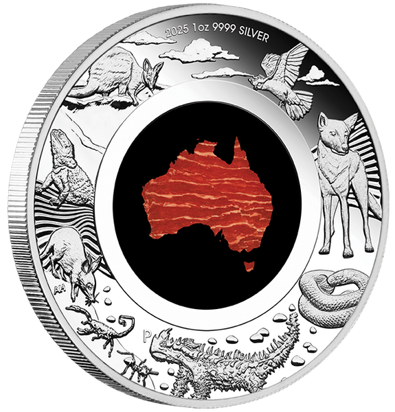 2025 Great Southern Land
1oz Silver Proof Coin with Snakeskin-Jasper Insert