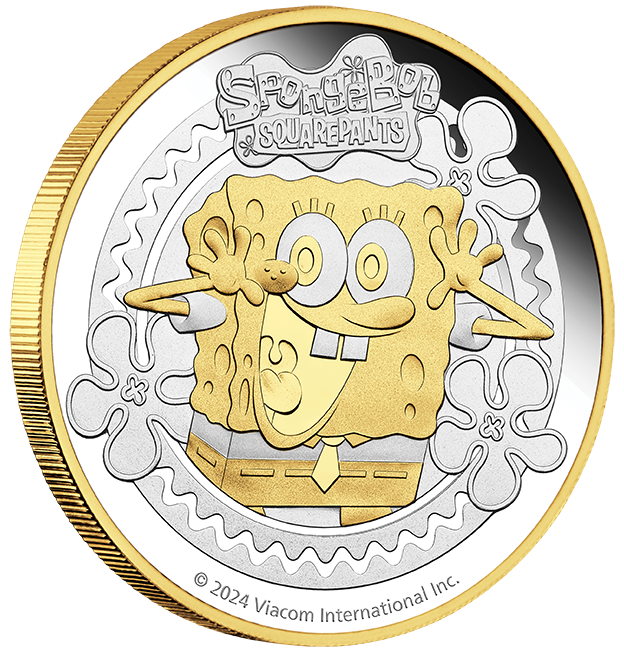 2024 SpongeBob 'SquarePants'  2oz Silver Proof Gilded Coin