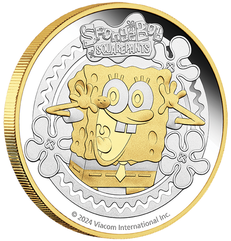 2024 SpongeBob 'SquarePants'  2oz Silver Proof Gilded Coin