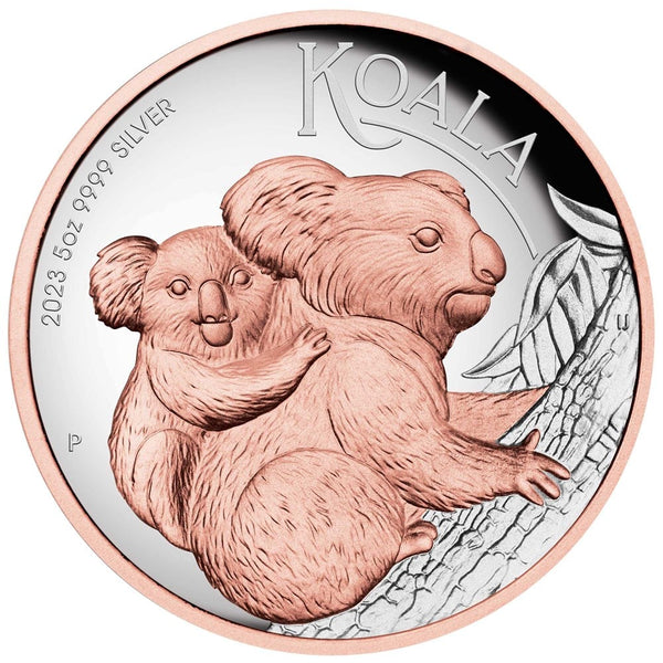 2023 Australian Koala 5oz Silver Proof High Relief Pink Gilded Coin