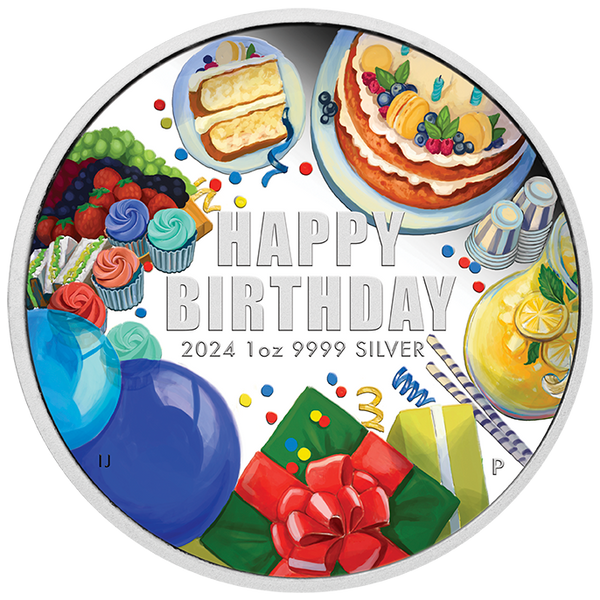 2024 Happy Birthday Silver 1oz Proof Coloured Coin