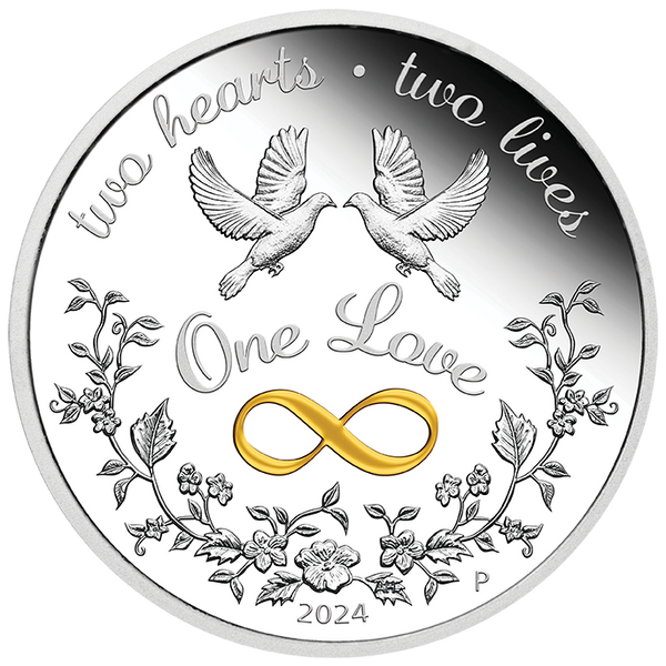 2024 One Love Silver 1oz Proof Gilded Coin