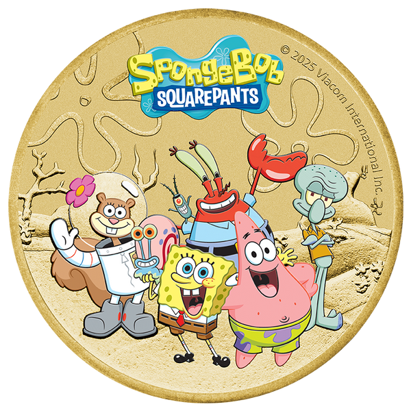 2025 SpongeBob & Friends $1 Coloured Coin In Card