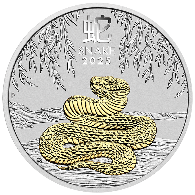 2025 Year of the Snake 1oz Silver Gilded Proof Coin