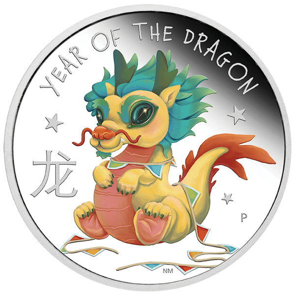 2024 Baby Dragon 1/2oz Silver Coloured Proof Coin