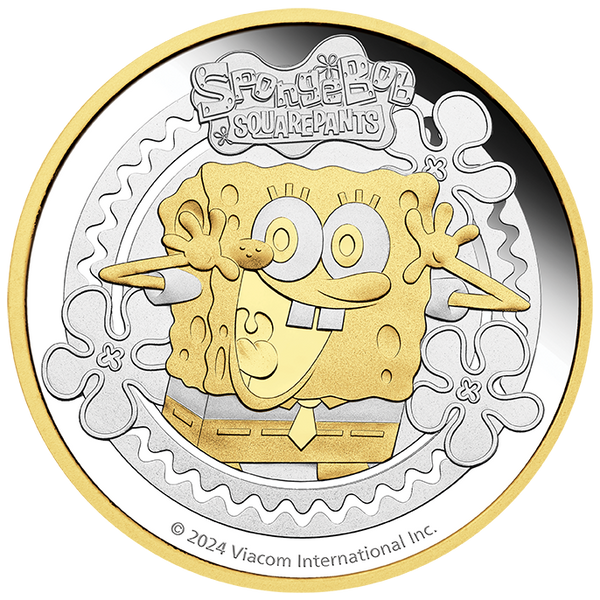 2024 SpongeBob 'SquarePants'  2oz Silver Proof Gilded Coin