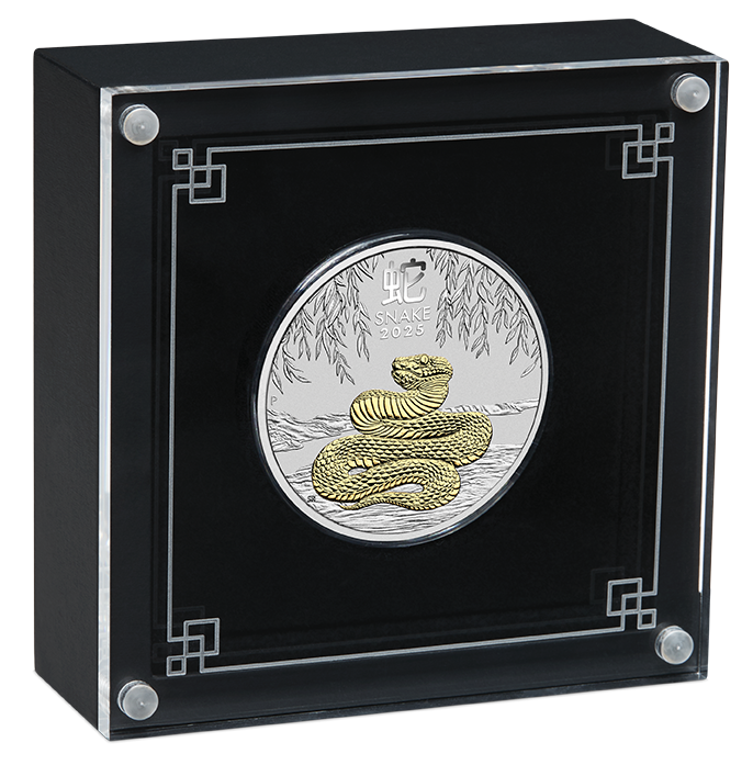 2025 Year of the Snake 1oz Silver Gilded Proof Coin Australian Specialty Coins