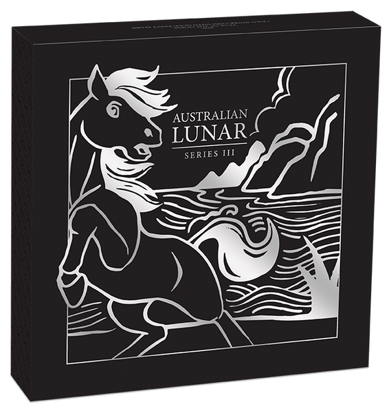 2026 Australian Lunar Series III – Year of the Horse 1 kilo Silver Coloured Coin with Gold Privy Mark