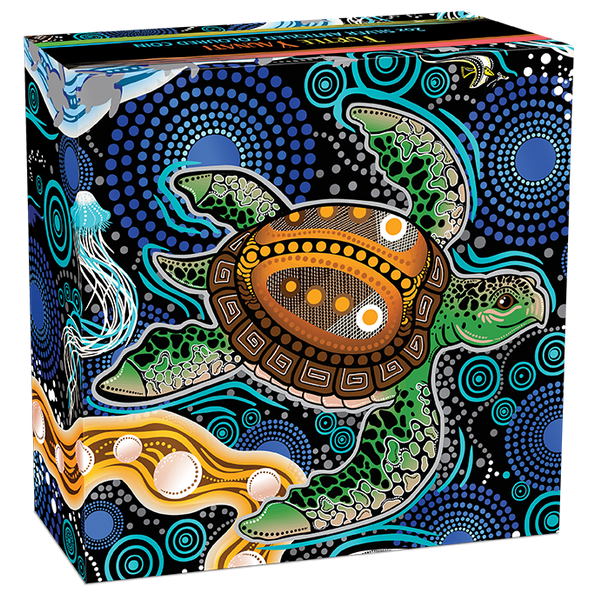 2026 Turtle Yaunati 2oz Silver Antiqued Coloured Coin