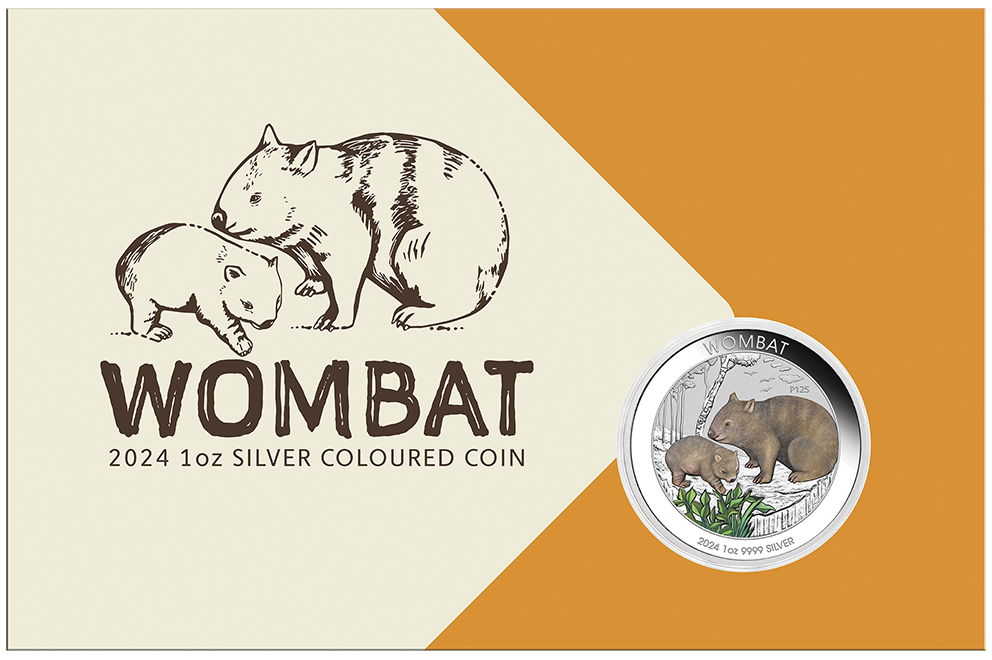 2024 Wombat 1oz Silver Coloured Coin in Card