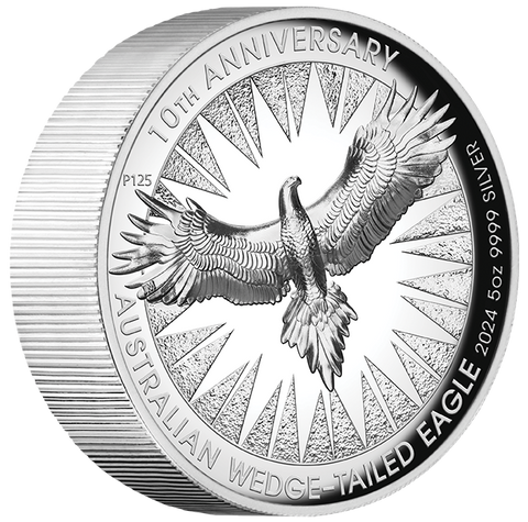 2024 Australian Wedge-tailed Eagle 10th Anniversary 5oz Silver Proof High Relief Coin