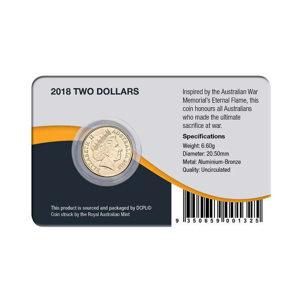 2018 $2 Eternal Flame Al-Br Coin Pack - New Design Card