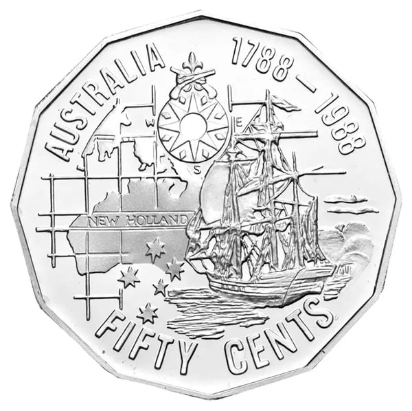 First Fleet 1988 Bicentenary 50c Cu-Ni Coin Pack