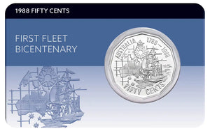 First Fleet 1988 Bicentenary 50c Cu-Ni Coin Pack
