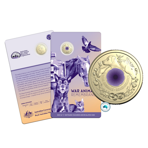 2024 Remembrance Day 'Purple Poppy' $2 'C' Mintmark Coin