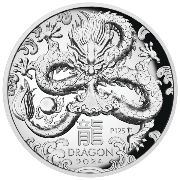 2024 Year of the Dragon 1oz Silver Hi Relief Proof Coin