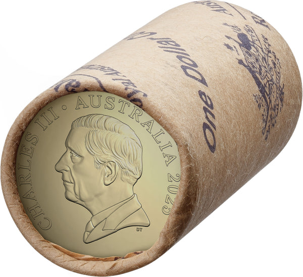 2025 King Charles $1 Royal Australian Mint Roll - Non-Premium (Includes Protective Tube)