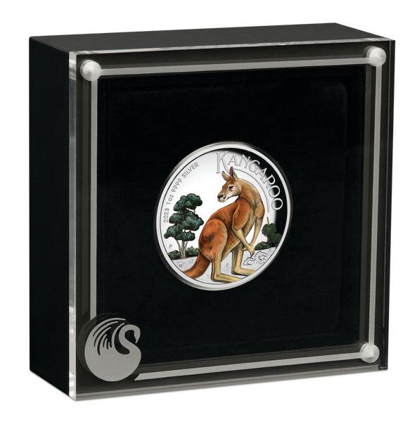 2023 Australian Kangaroo $1 Coloured 1oz Silver Proof High Relief Coin