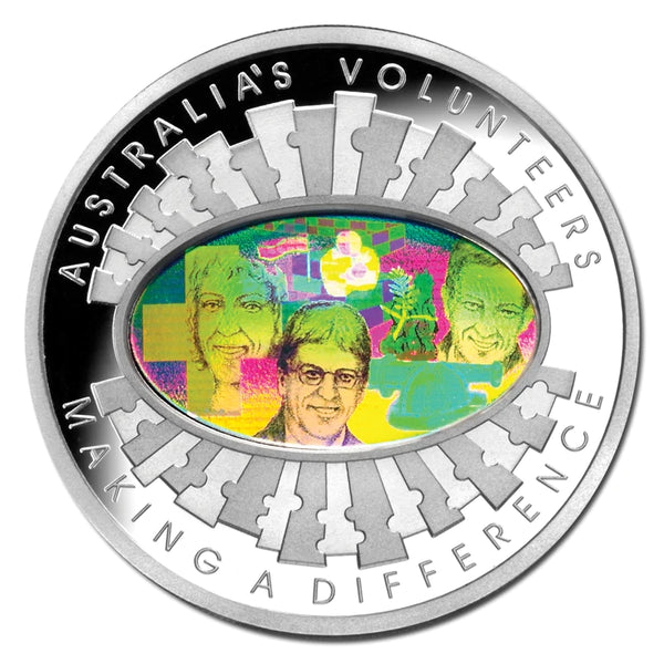 Australia 2003 $5 1oz Coloured Silver Proof Coin – Volunteers Hologram Finale