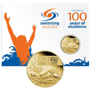 2009 Swimming Australia '100 Years if Excellence' $1 Coin in Card