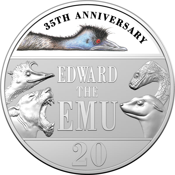 2023 Edward the Emu 35th Anniversary 20c CuNi Coloured Uncirculated Coin