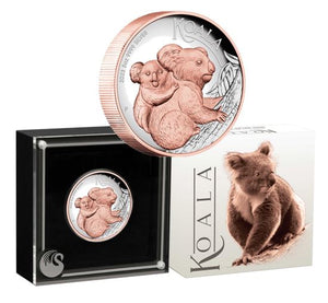 2023 Australian Koala 5oz Silver Proof High Relief Pink Gilded Coin