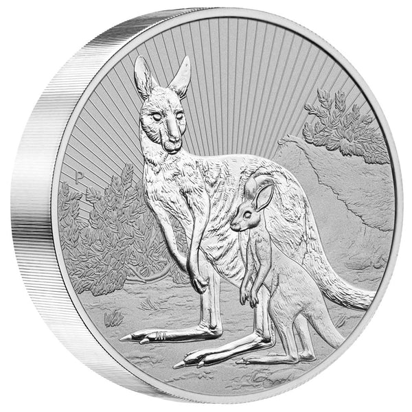 2023 Mother and Baby Kangaroo 2oz Silver Piedfort Bullion Coins in Capsule