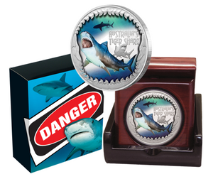 2023 Deadly & Dangerous Tiger Shark 1oz Silver Proof Coin