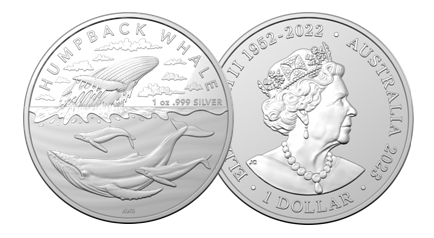 2023 Australian Antarctic Territory - Humpback Whale $1 Silver 1oz Investment Coin